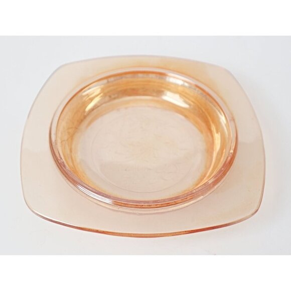 Vintage Jeanette Glass Floragold Covered Butter Dish - Picture 5 of 6